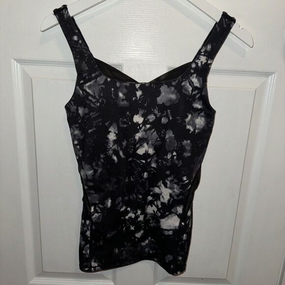 Lululemon Rise and Flow Tank Dusk Dye White Black / Black Sz 6 - Picture 1 of 7